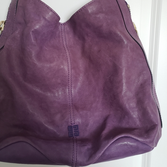 GIVENCHY Purple Tinhan Lamb Leather Shoulder Purse - Picture 12 of 14